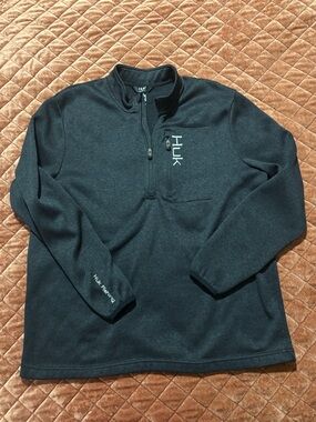 Huk Dark Grey 1/4 Zip Performance Pullover